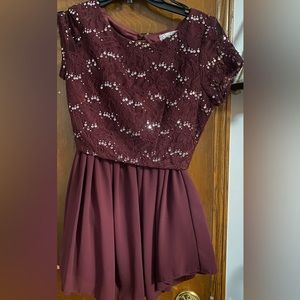 2 Piece Maroon Dress